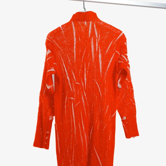 Issey Miyake Archival Red White Crinkle Texture Jacket - Picture 2 of 10